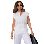 Damen elegante Leinenbluse R&B