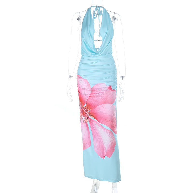 Damen Asymmetrisches Maxikleid mit floralem Druck R&B