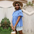 Damen Bluse mit Rüschendetails und floralem Muster R&B
