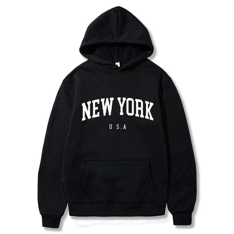 Damen Kapuzenpullover mit modischem New York Print und bequemer Passform R&B