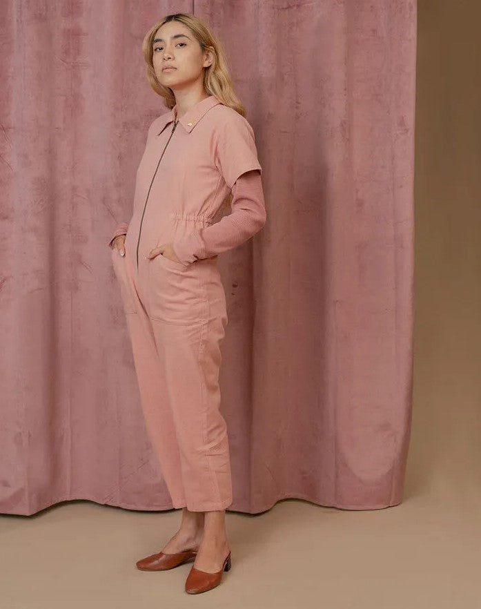 Damen legerer Jumpsuit mit praktischen Taschen und Reißverschluss R&B