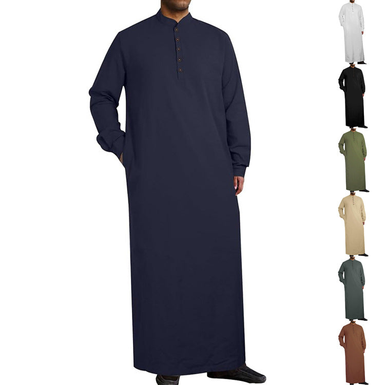 Herren moderner Kaftan mit Knopfleisten-Design und weichem Baumwollmaterial R&B