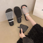 Damen offene Mules mit dekorativem Netzdesign R&B