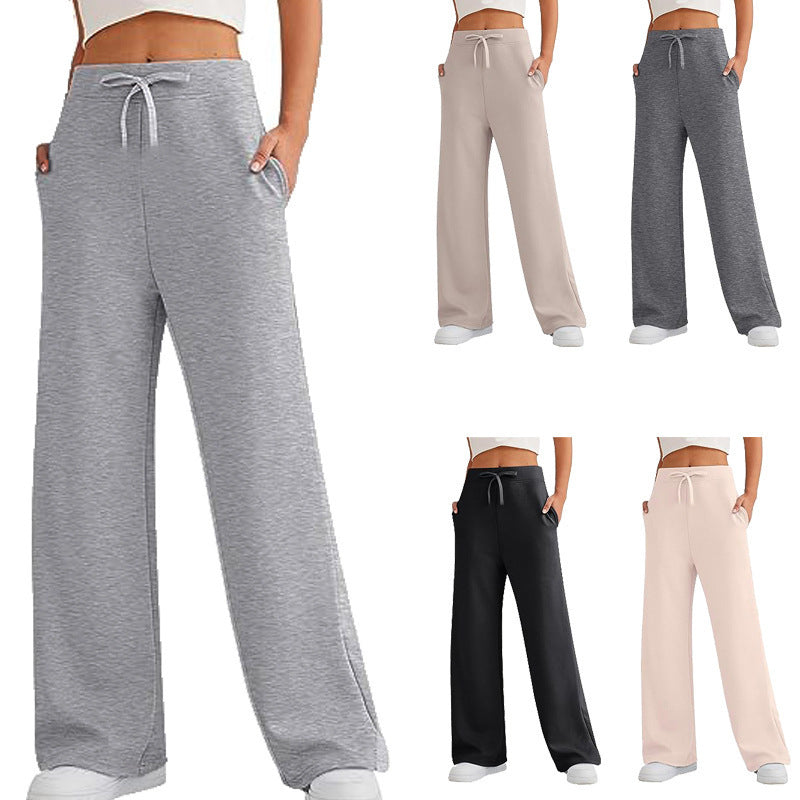 Damen Weite Freizeit-Hose mit elastischem Bund und praktischen Taschen