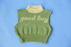 Damen stylischer Strickpullover mit modernem Rollkragen und einzigartigem Schriftzug R&B