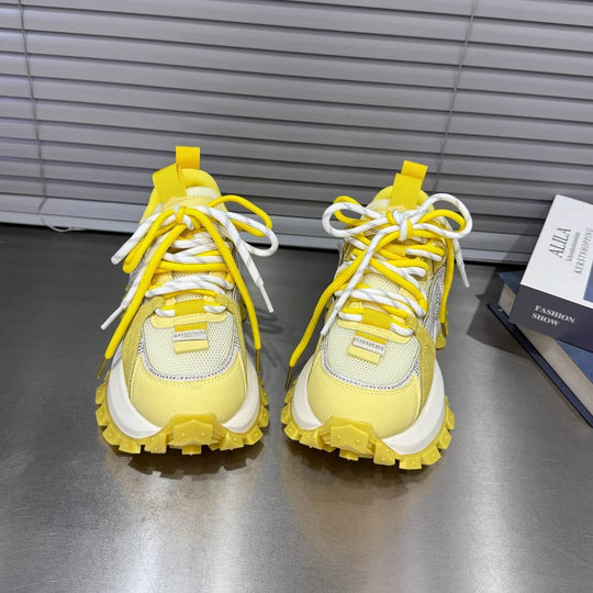 Damen Sportliche Chunky-Sneaker mit dicker Plattform und atmungsaktiver Oberflächenstruktur R&B