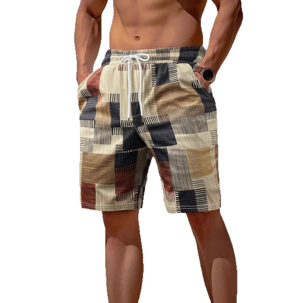 Herren stylische Bade-Shorts mit modernem Graphikmuster R&B