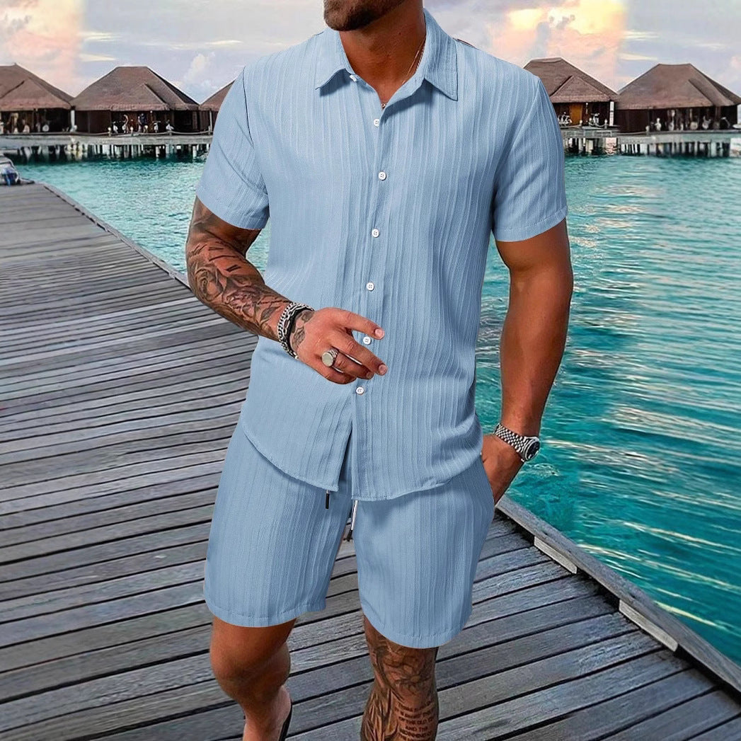 Herren Kurzarm-Shirt mit strukturiertem Design