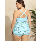 Damen Tankini-Set mit floralem Design und effektvollem Drapierungselement R&B