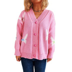 Damen Strickjacke mit verspieltem Schmetterlingsdesign und Knopfverschluss R&B