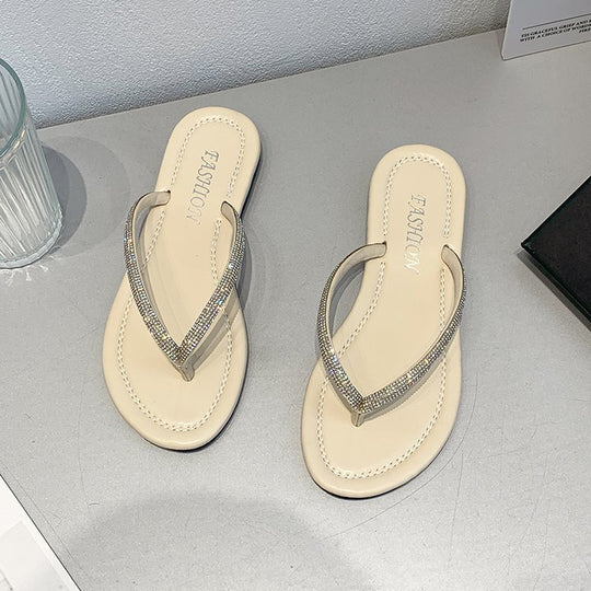 Damen elegante Flip-Flops mit Kristallverzierung R&B