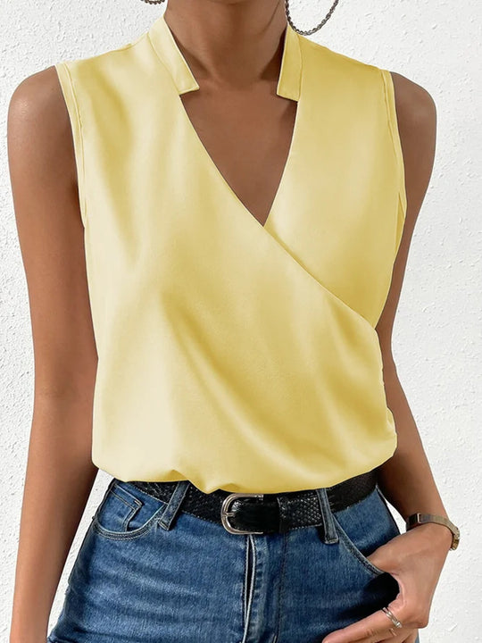 Damen Elegantes Wickeloberteil mit asymmetrischem V-Ausschnitt R&B