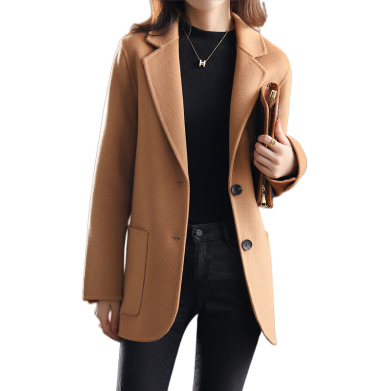 Damen eleganter Wollblazer mit klassischen Revers und strukturiertem Schnitt R&B