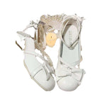 Damen elegante Sling Sandalen mit Schleifchen R&B