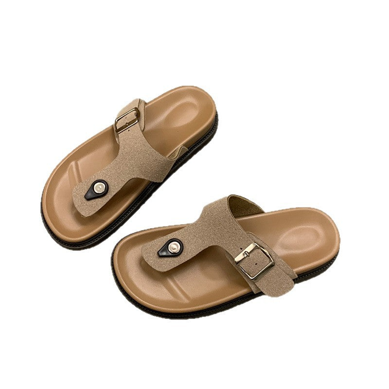 Damen Komfortable Slide-Pantoletten mit verstellbarem Riemen und weichem Fußbett EB