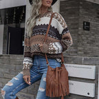 R&B | Geometrischer Strickpullover Mit Stilvollem Muster