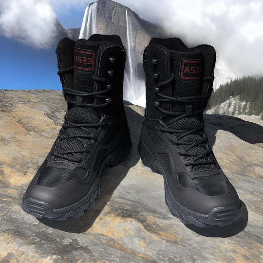 Herren Tactical Stiefel mit hohem Knöchelschutz und rutschfester Sohle R&B