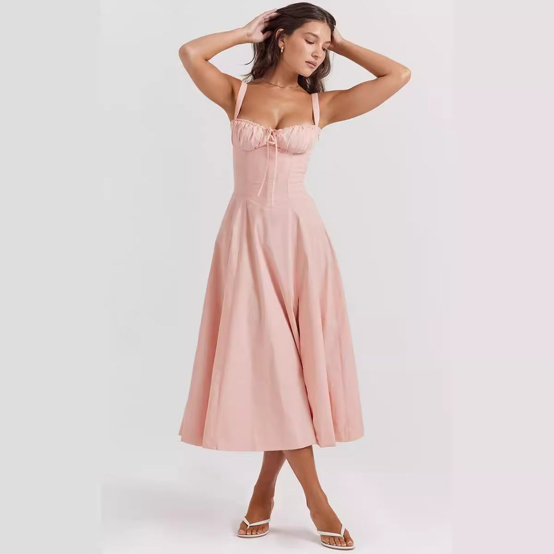 Damen Maxikleid mit gerafftem Oberteil R&B