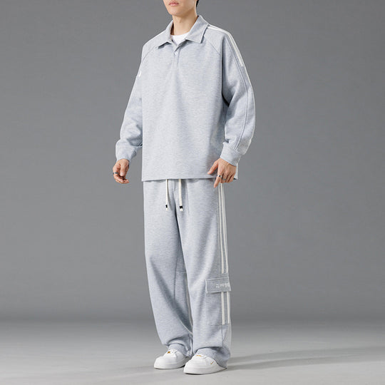Herren Sportliches Freizeit-Set mit hohem Kragen und praktischen Taschen R&B