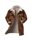 Herren verspielt schicke Wildlederjacke mit warmem Fleecefutter R&B