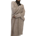 Damen Grober Strickcardigan mit oversized Schnitt und Rautenmuster R&B