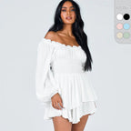 Damen Voluminöses Off-Shoulder Kleid mit voluminösen Ärmeln