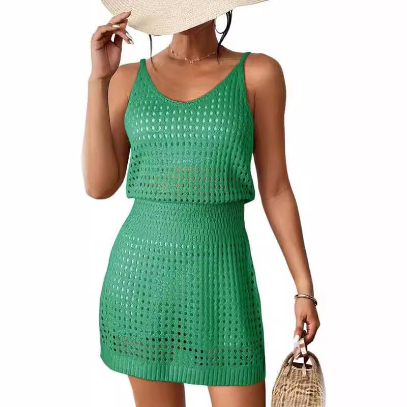 Damen luftiges Häkelkleid im Layering-Stil R&B