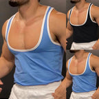 Herren Atmungsaktives Fitness-Tanktop mit breiten Trägern und flachem Saum R&B