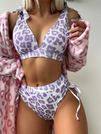 Damen Bikini-Set mit verstellbaren Trägern und hohem Bund R&B