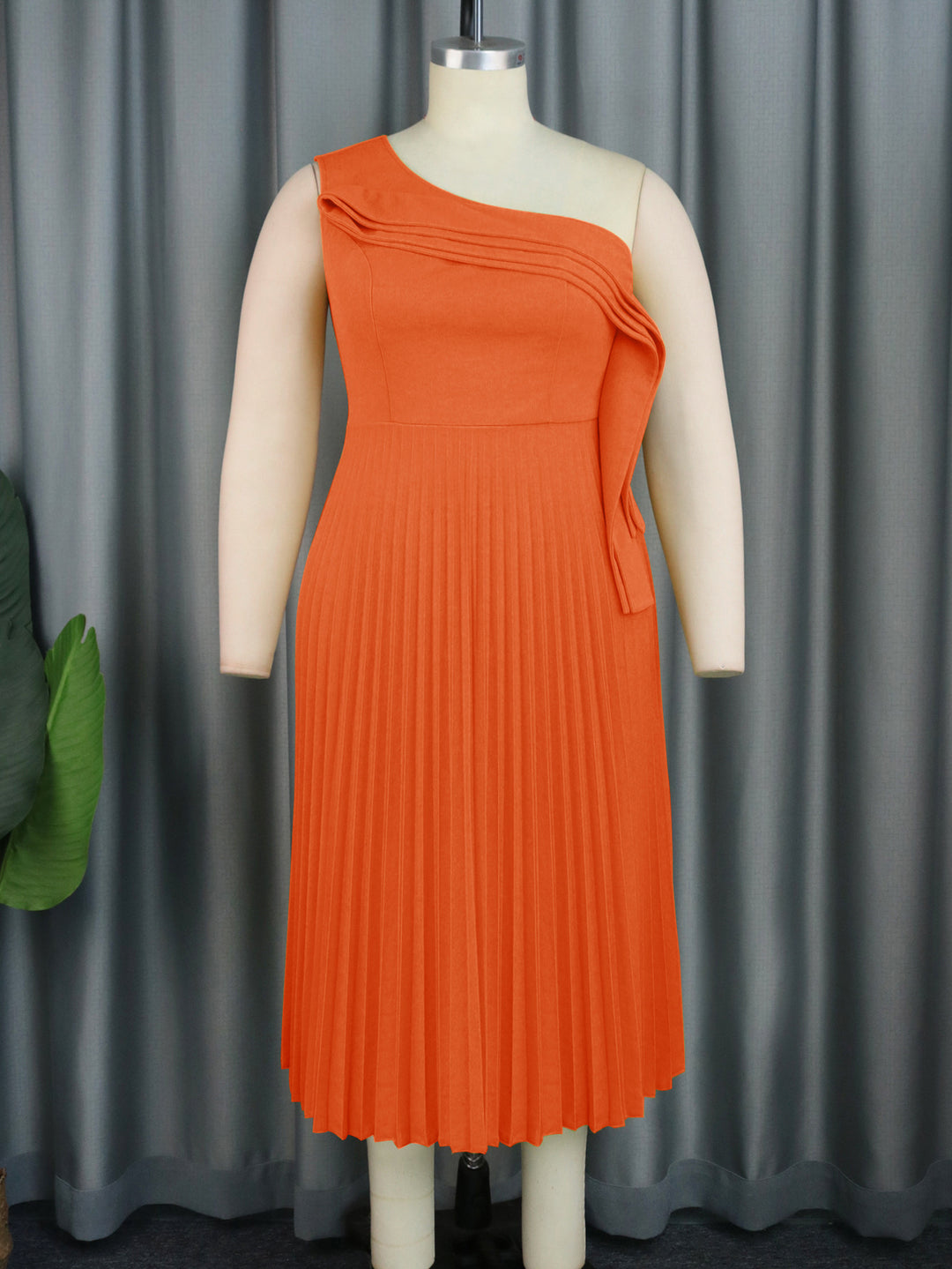 Damen Elegantes Wickelkleid mit asymmetrischem Rüschen-Design R&B
