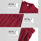 Herren nan geripptes Feinstrick-Lounge-Set mit kurzärmligem Revershemd und Kordelshorts R&B