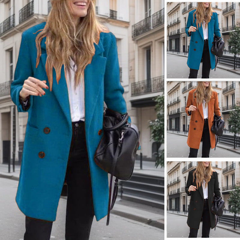 Damen Eleganter Boucle-Trenchcoat R&B
