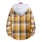 Herren Flanellhemdjacke mit Hood und modernem Karomuster