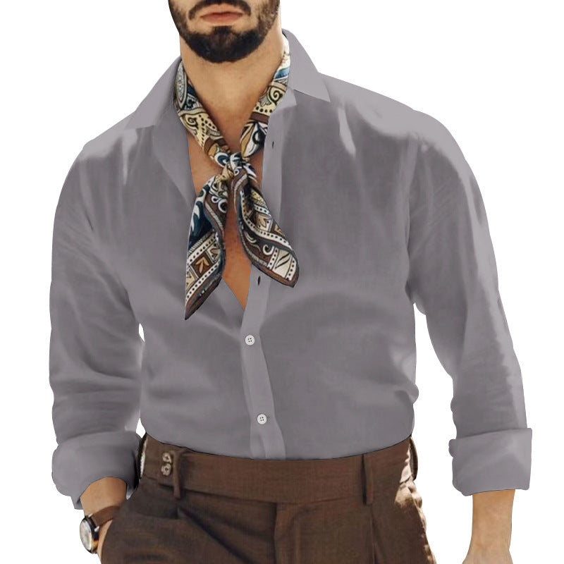 Herren elegantes Langarmhemd mit modernem Design und praktischen Details R&B