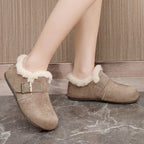 Damen warme Clogs mit kuscheligem Innenfutter und modischem Schnallenverschluss R&B