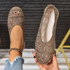 Damen Ballerinas mit modischem Lochdesign und rutschfester Sohle R&B