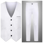 Herren nan elegante Satinweste mit V-Ausschnitt und schmal geschnittene Anzughose R&B
