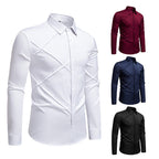 Herren Langarmhemd mit asymmetrischem Design R&B