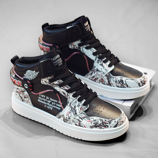 Damen Hohe Sneaker im urbanen Design mit auffälligem Print R&B