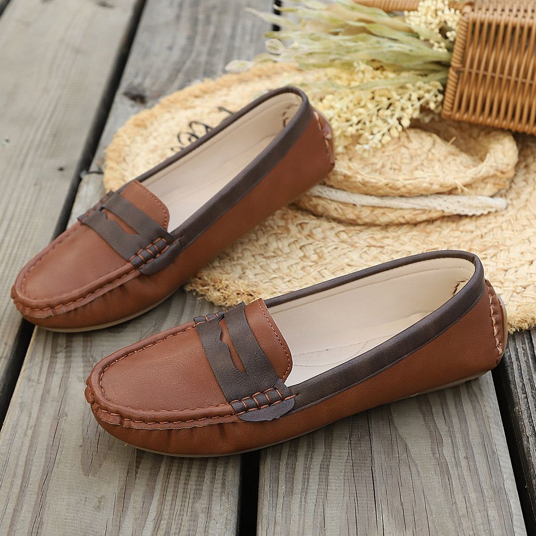 Damen Mokassin-Schuhe mit eleganter Lederverarbeitung R&B
