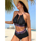 Damen Bikini-Set mit Hochtaillen-Höschen und sportlichem Oberteil