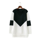Damen Großer Strickpullover mit modernem geometrischen Design und atmungsaktiver Struktur R&B