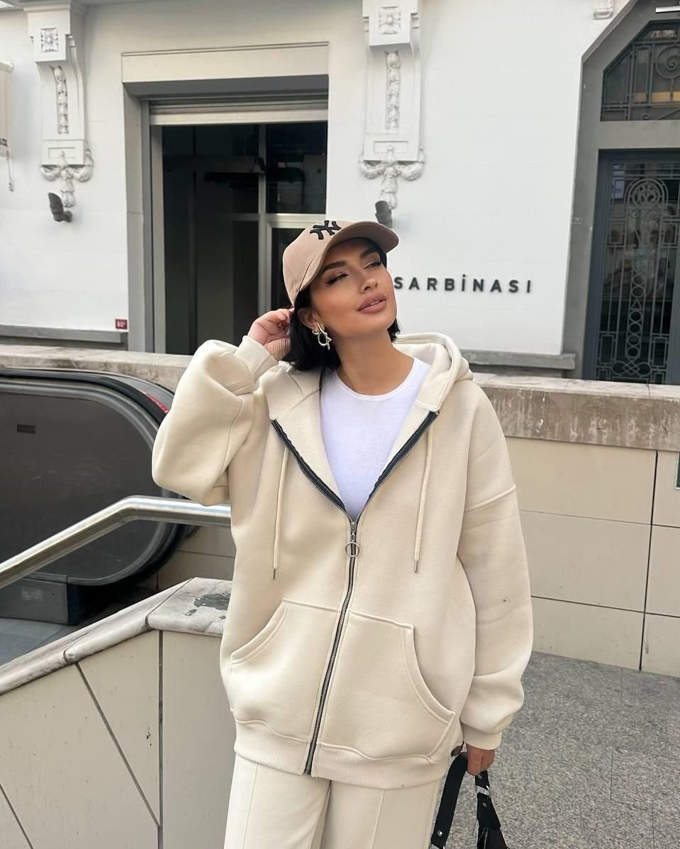 Damen Hoodie und Jogginghose mit weitem Schnitt R&B