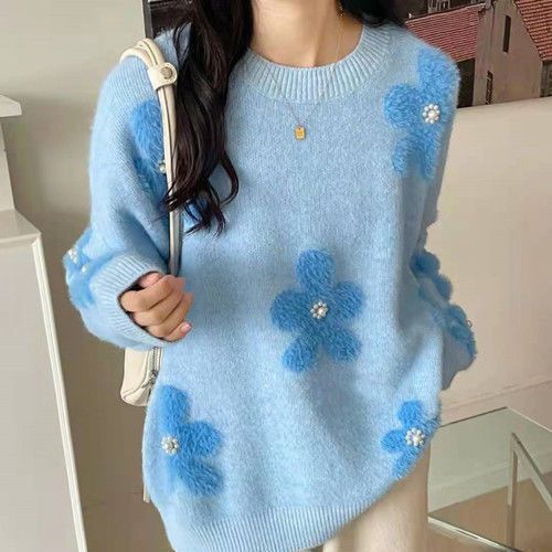 Damen Weicher Strickpullover mit strukturiertem Applikationsdesign R&B