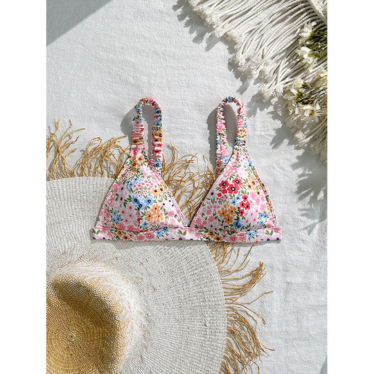 Damen Triangel-Bikini-Oberteil mit verspieltem Blumendesign R&B