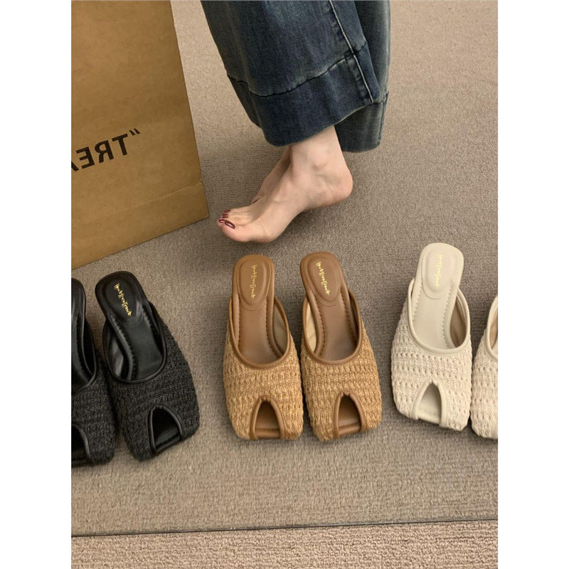 Damen atmungsaktive Mules mit elegantem Rüschendesign R&B