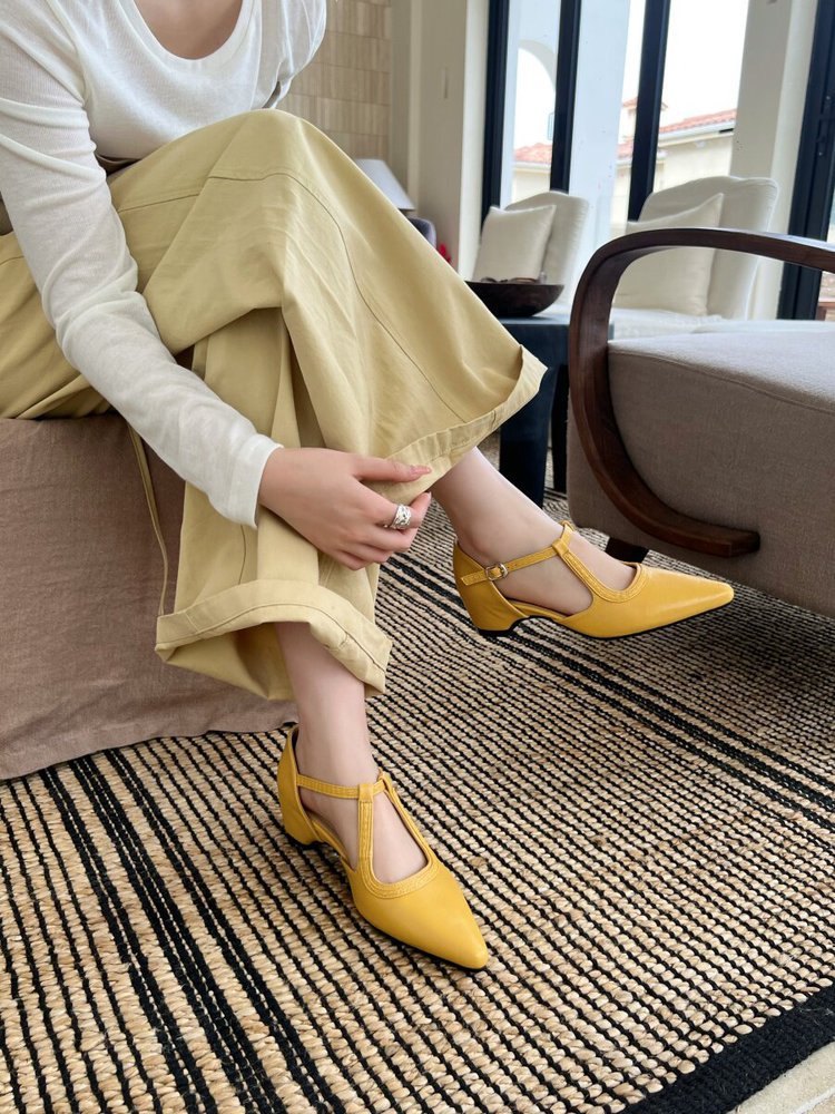 Damen elegante Slingback-Pumps aus hochwertigem Leder mit modischem Design R&B