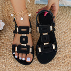 Damen elegante Sandalen mit modischen geometrischen Riemen R&B