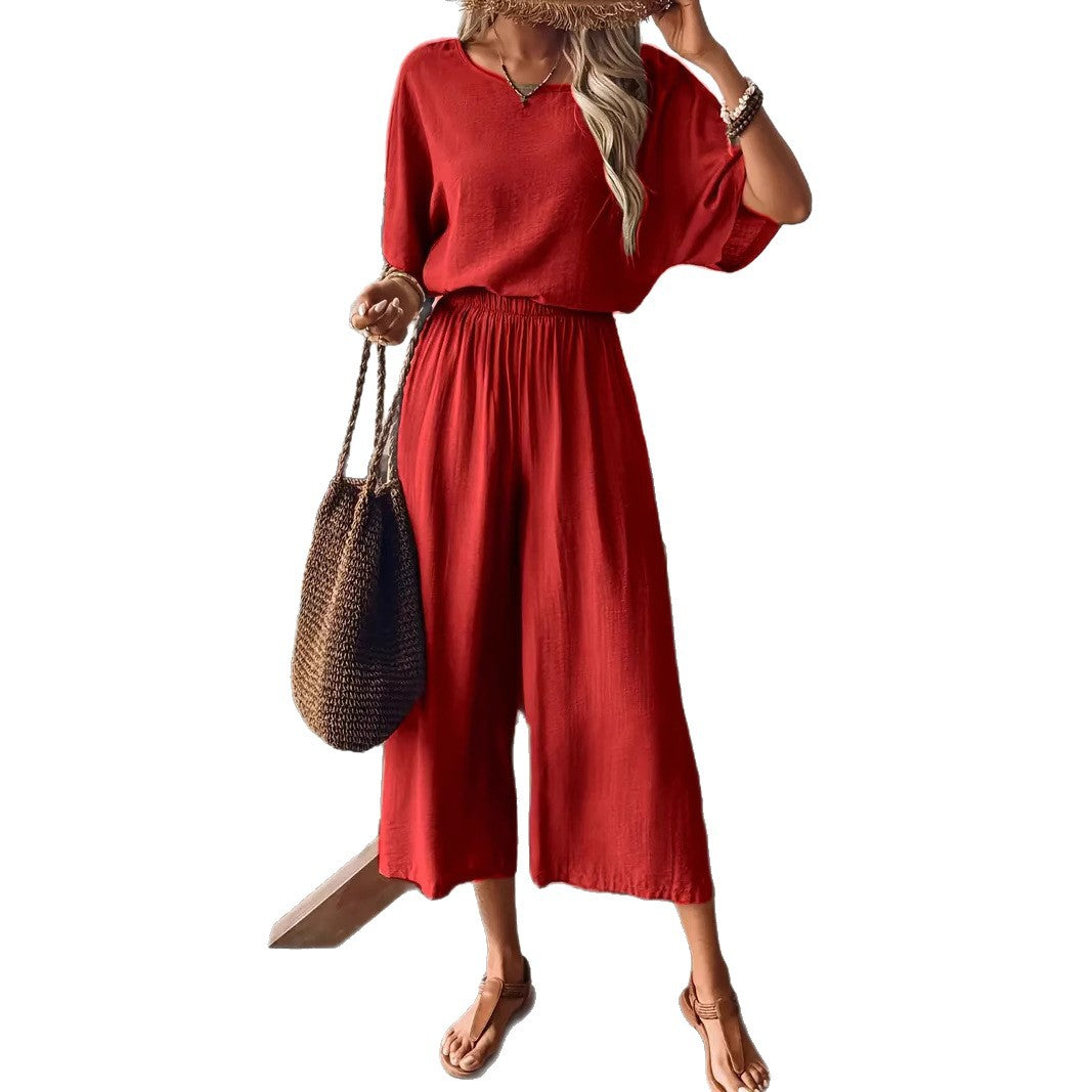 Damen weites Jumpsuit mit elastischem Taillenbund und lässigem Schnitt R&B