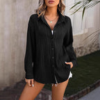 Damen Übergrößen Faltenbluse R&B